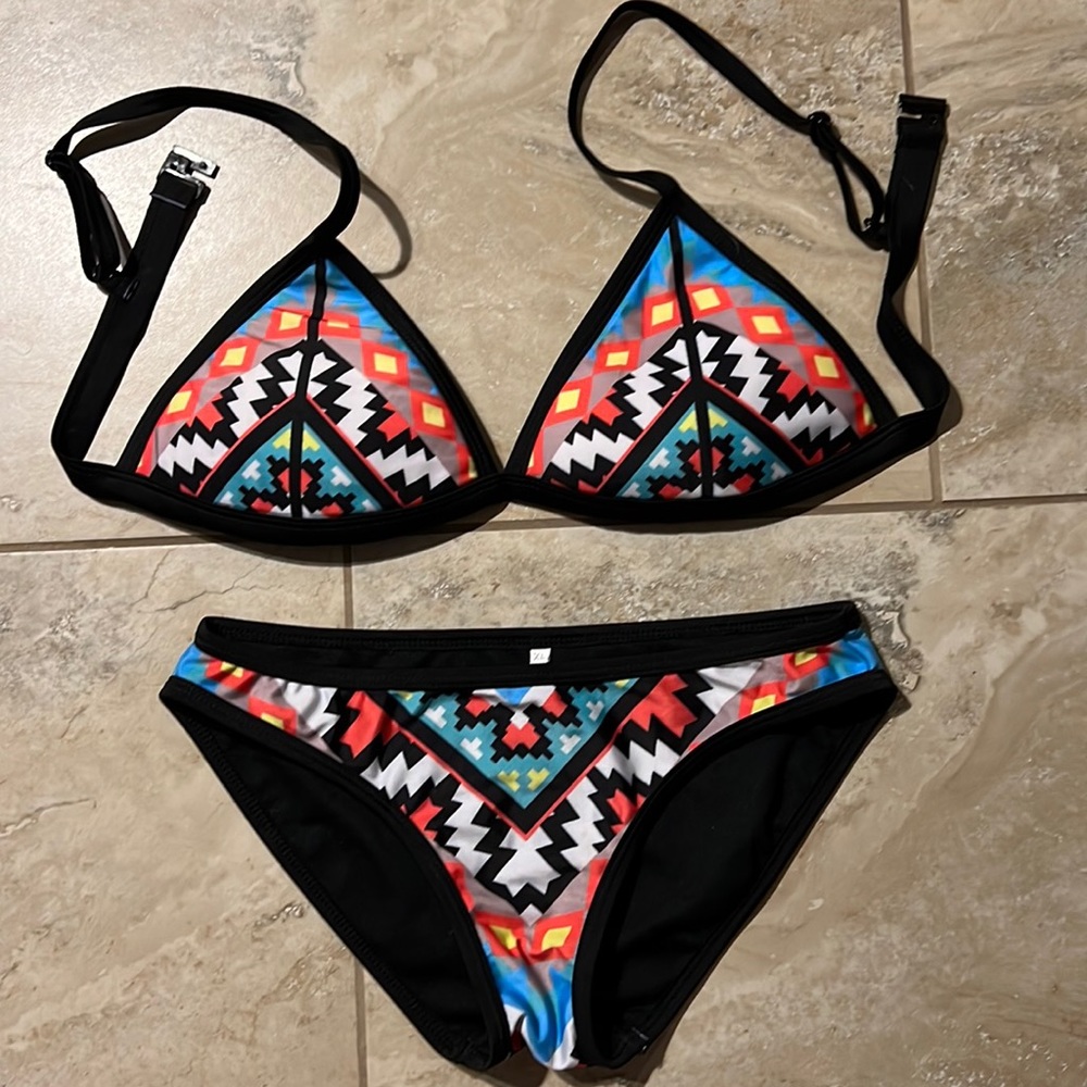 Black tribal bikini